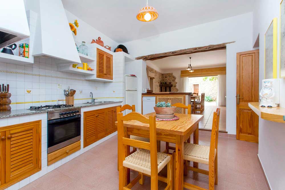 Rustic kitchen in a rental house of Ibiza